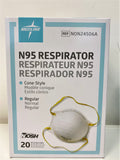 Medline ASTM Level 3 Cone-Style N95 Particulate Respirator Mask- White- Box of 20 pcs- Size Regular