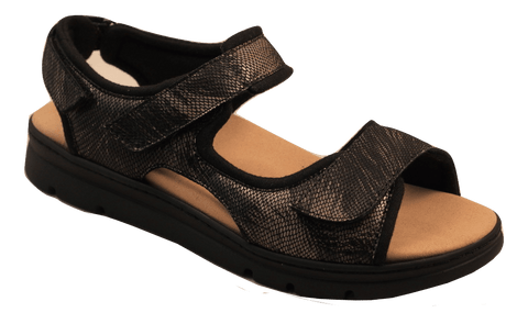 Pilgrim Women Sandals -D1118 Rejuve - Black Snake