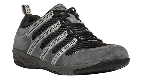 Propet's Men Walking Shoes- Jackson M0605 Pewter/Black