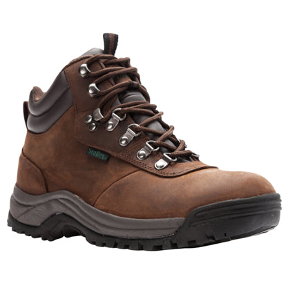 Propet's Men Diabetic Winter Boots- Cliff Walker M3188- Brown Crazy Horse