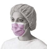 Medline Level 3 Fluid Resistant  Surgical Face Mask- Earloop, Antifog- Purple- Box of 50 pcs