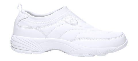 Propet Women's Slip Resistant Shoe- Wash & Wear Slip on II W3851- White