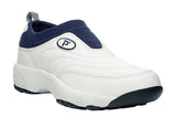 Propet Women's Slip Resistant Shoe - Wash & Wear Slip on II W3851- White/Navy