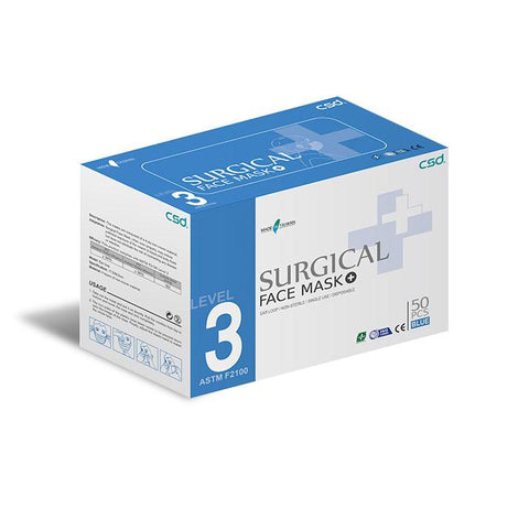 Dash Level 3 Fluid Resistant  Surgical Face Mask- Earloop - Blue- Box of 50 pcs